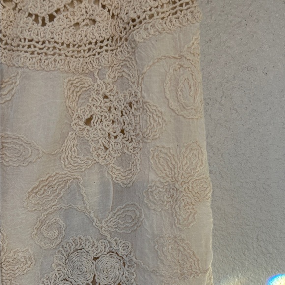 Boho Crochet Fringe High-Low Skirt - Cream - Picture 9 of 15